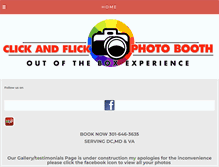 Tablet Screenshot of clickandflickphotobooth.com